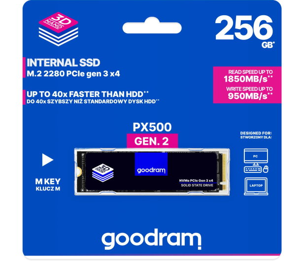 GOODRAM PX500 256GB PCIe 3x4 M.2 2280 SSDPR-PX500-256-80 - 1078055 - zdjęcie 5